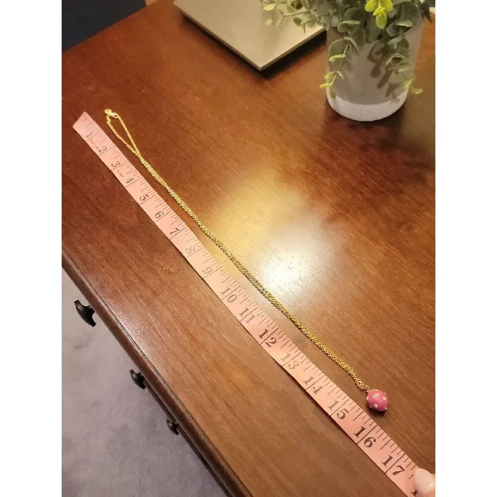 J. Crew Gold-Tone Chain with Hot Pink Enamel Pendant